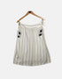 Boho Striped Off-Shoulder Dress with Tassel Details